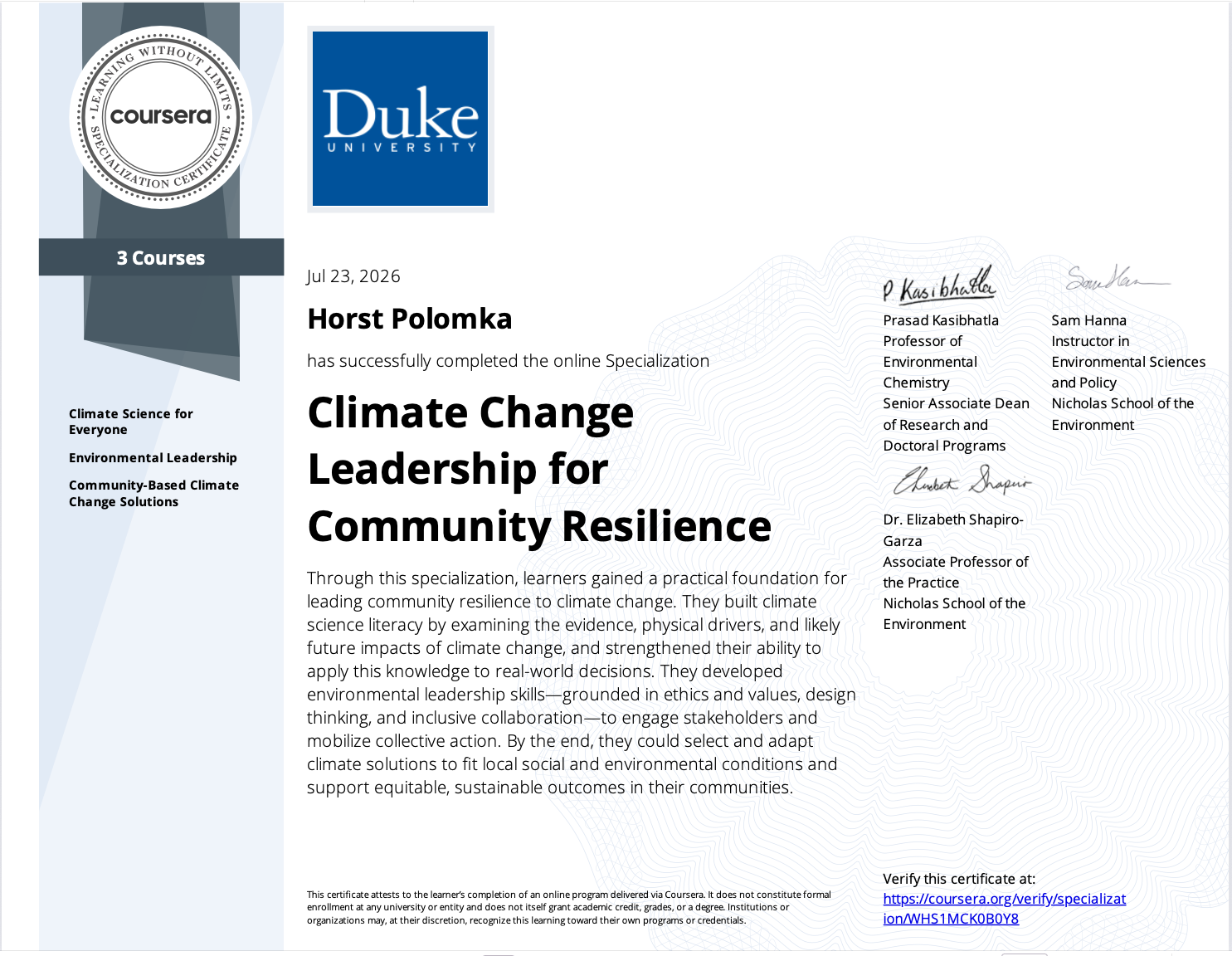 Climate Change Leadership.
