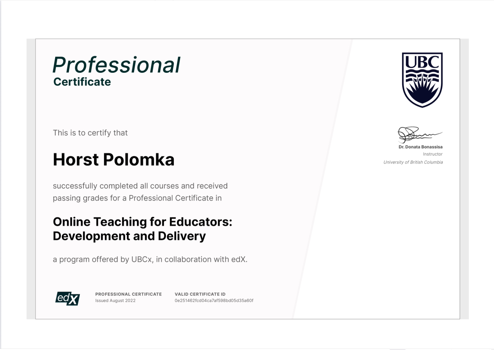 Online Teaching for Educators.