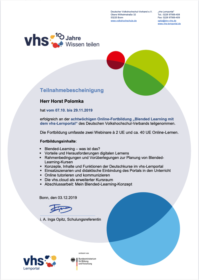 Blended Learning mit dem vhs-Lernportal.